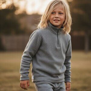 TCP THE CHILDRENS PLACE Gray Fleece Sweatshirt 1/4 Zip Sweatpants Set Boys M 7 8